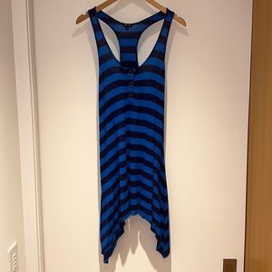 Splendid brand blue striped asymmetrical hem sundress. Size Medium